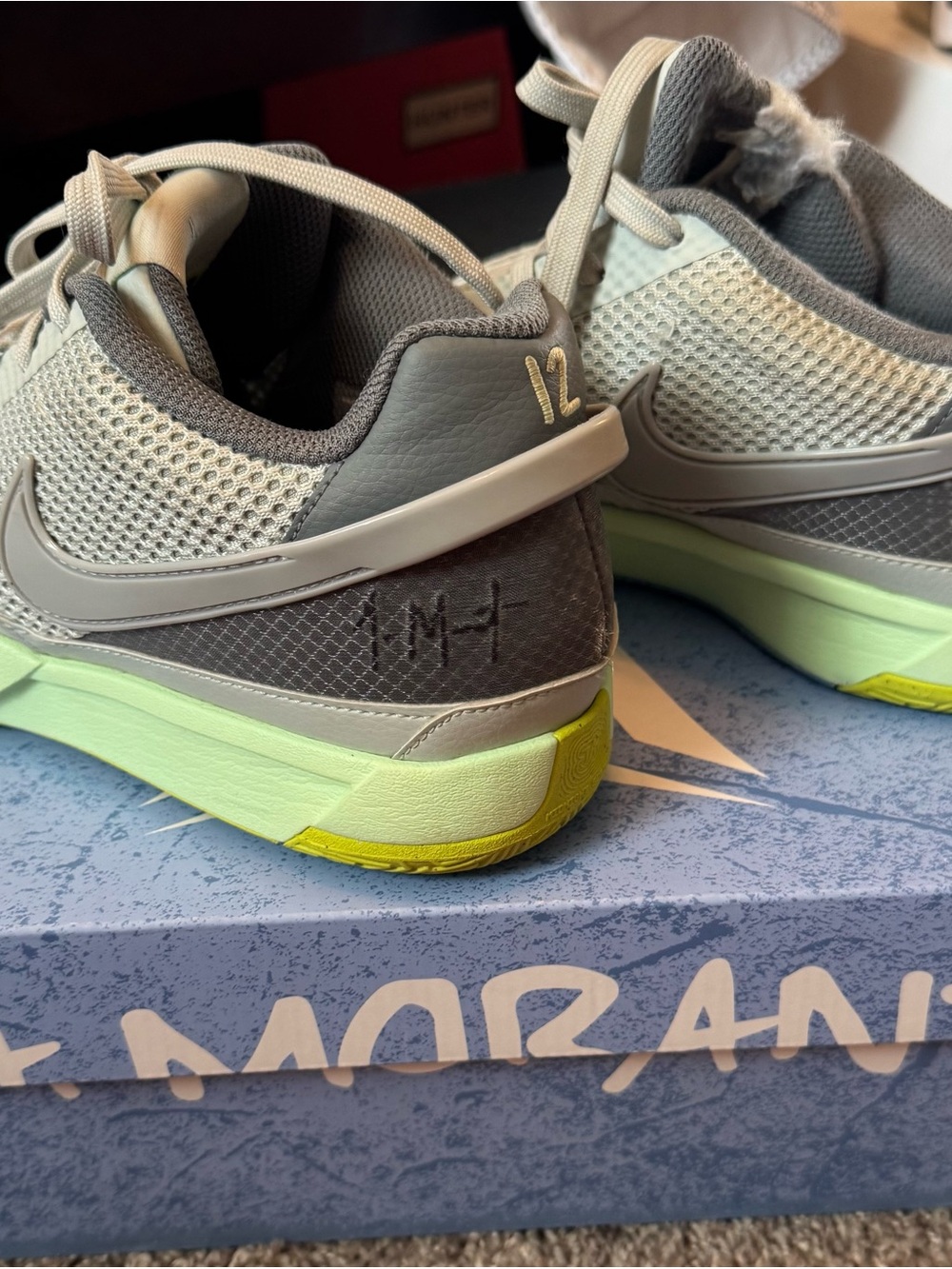 Nike Gray Mesh JA MARANT with Neon Lime & Yellow Accents